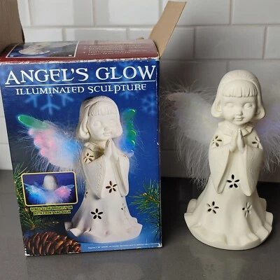 Ángeles Brillo Iluminado Escultura Fibra Óptica Alas Brillan Luz Navidad - 18  Foto 1 de 4