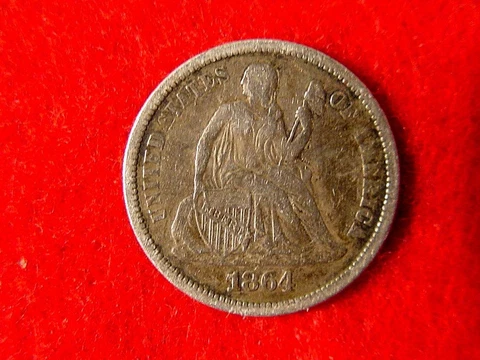 1864 S Seated Liberty Dime Full Liberty Recent Estate Find As Found Nice Example Cover