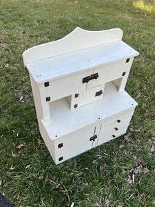 Vintage Primtive Painted Wood Cabinet Cupboard - Picture 1 of 10