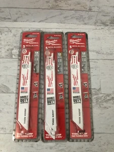 Milwaukee 48-00-5182 Lot of 3 5pk 6 in. 14 TPI Reciprocating SAWZALL Blades - Picture 1 of 5