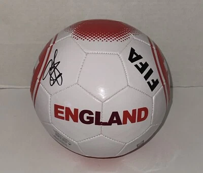 JOHN BARNES SIGNED ENGLAND LOGO SOCCER BALL FUTBOL LIVERPOOL FC LEGEND JSA COA - Image 1 of 2