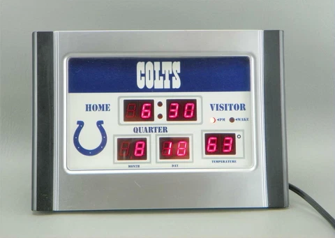 Indianapolis Colts NFL Football Digital Scoreboard Desktop Alarm Clock Works VGC Cover