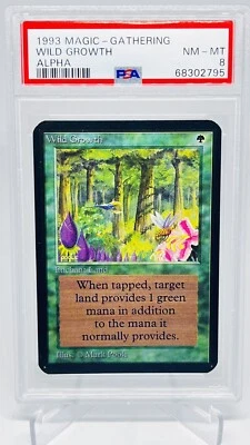 MTG - Graded Alpha - Wild Growth MINT-NM PSA 8 1993 Vintage Magic The Gathering - Image 1 of 2