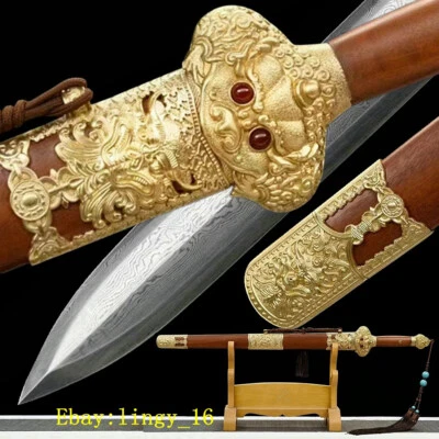 Copper Accessory Chinese Ming Dynasty Jian 永乐剑 Sword Sharp Damascus Folded Steel Foto 1 de 4