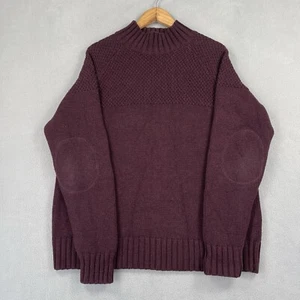 Boden Sweater Men's XL Knit Pullover Elbow Patch Mock Neck Heavy Cotton Winter - Picture 1 of 9