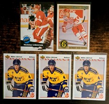 1991-92 NICKLAS LIDSTROM ROOKIE LOT UPPER DECK PRO SET OPC PREMIER RC