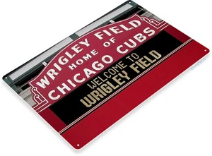 Wrigley Field Chicago Cubs Baseball Stadium Retro Bar Decor Large Metal Tin Sign - Picture 1 of 4