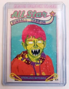 1/1 Neon Black Tiger - Sterling Mitoska ALL STAR PINBALL TERROR - GLITTER CARD - Picture 1 of 2