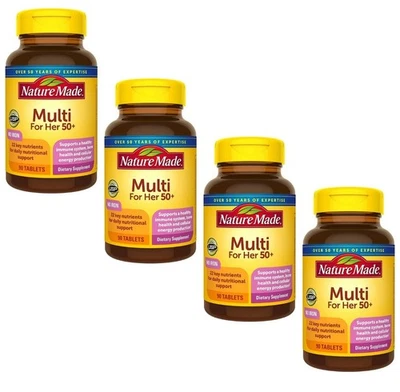 2x Nature Made Multi for Her 50+ Sin Hierro 90 Tabletas Cada 22 Nutrientes Clave 07/2026 Foto 1 de 4