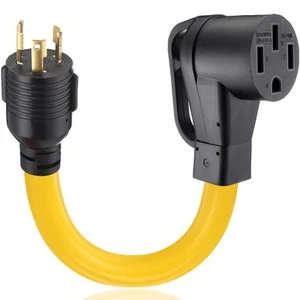 30 Amp to 50 Amp RV Generator Adapter Cord, NEMA L5-30P to 14-50R,3 Prong Loc... - Picture 1 of 7
