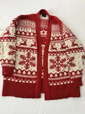 Cárdigan Grace & Kelly Rojo Copo de Nieve Mujer XS/S Suave Vacaciones Navidad Invierno Foto 1 de 4