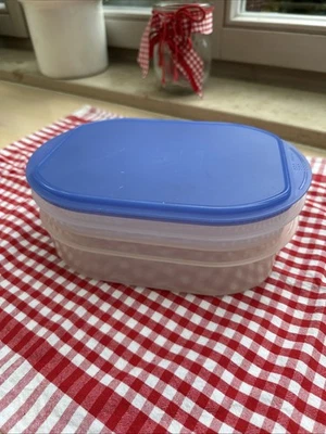 Tupperware Frische Kabinett Aufschnitt Box Dosen 1 x 700 ml + 1 x 1,6 L - blau - Bild 1 von 4