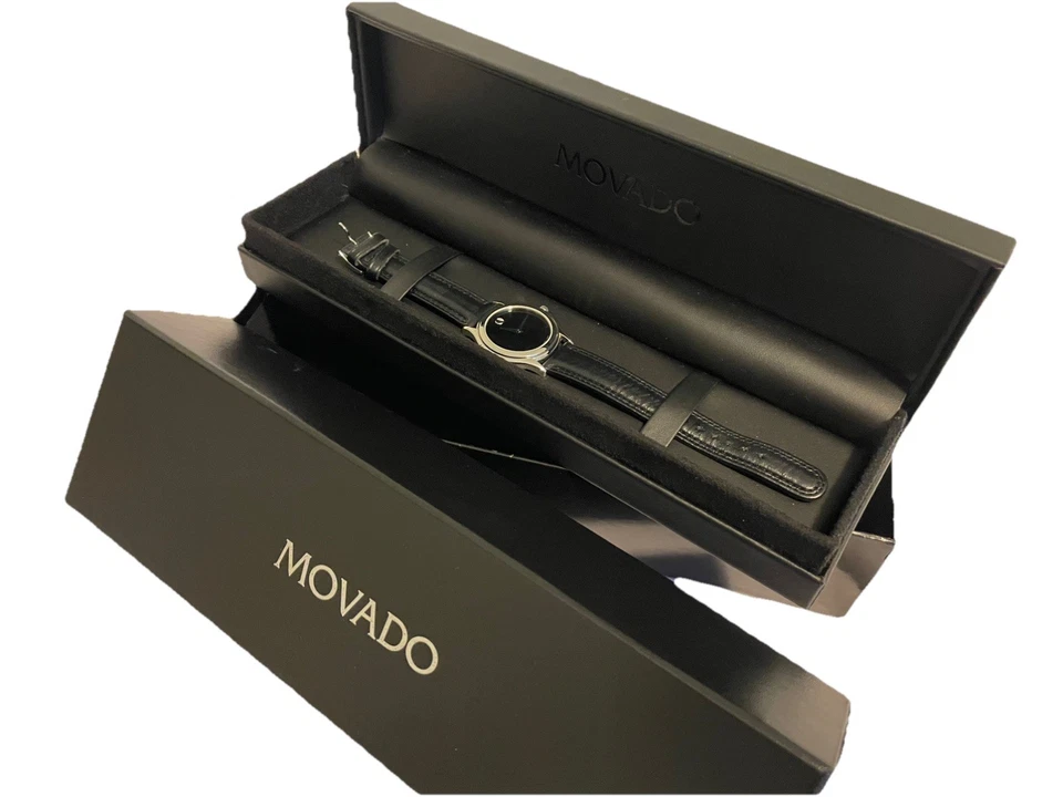 Reloj Hombre MOVADO MUSEUM 87 E4 0863 Excelente, Acero Inoxidable Negro Foto 1 de 4