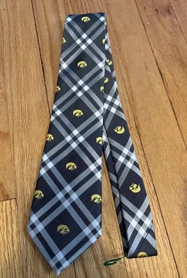Hawkeyes Tie Iowa Hawkeye Neckties Officially Licensed Mens Neck Ties Gray - Image 1 of 4