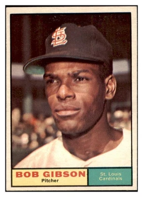 1961 Topps #211 Bob Gibson Cardinals NR-MT SET BREAK 528939 (TARJETAS AÉREAS) Foto 1 de 2