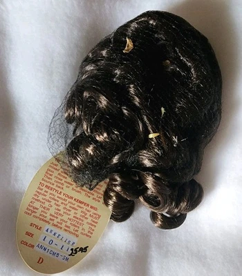 Peluca muñeca Kemper ANNELISE TALLA 10-11 MARRÓN OSCURO rizos/trenza mohair sintético nueva con etiquetas Foto 1 de 4