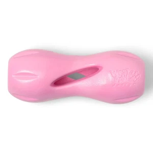 West Paw Zogoflex Qwizl Dog Puzzle Treat Toy, Large 6.5 Inches, Bubblegum Pink - Picture 1 of 5
