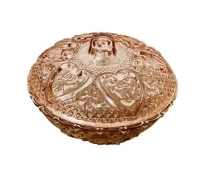 Rare Pink Depression Candy Glass Bowl With Lid. 3.5” Tall X 5.25” Wide Opening - Picture 1 of 20