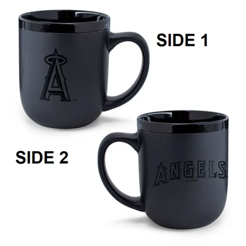 Los Angeles Angels 17oz Matte Black Coffee Mug [NEW] MLB Tea Cup Hot Tumbler Cover