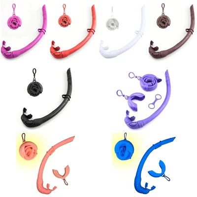 NEW Compact Pocket Folding Roll Up Snorkel Adult Scuba Diving Free Dive + Case - Image 1 of 4