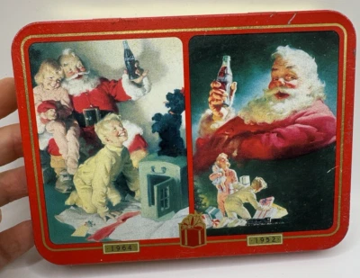 Vintage 1996 COCA-COLA SANTA CLAUS CHRISTMAS PLAYING CARDS  Tin - Image 1 of 4