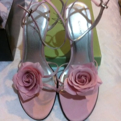 ❤️Formal Wedding Peep Toe High Tea Heels sandals Pink Rose 9M NIB - Image 1 of 3