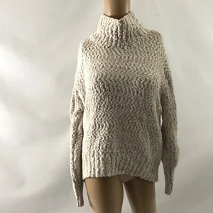 Cynthia Rowley Women Oversized Pullover Sweater Mock Long sleeve Knit White XS - Picture 1 of 4