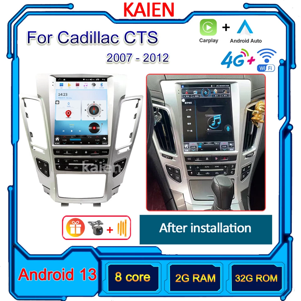 Android Para Cadillac CTS 2007-2012 Radio Coche Reproductor de Video GPS Navegación Estéreo WIFI Foto 1 de 4