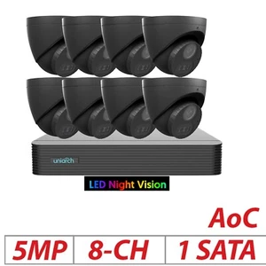 SISTEMA DE CIRCUITO CERRADO DE TELEVISIÓN 5 MP 8 CANALES 1-SATA AOC XVR imagen a todo color por la noche y grabación de audio - Imagen 1 de 20