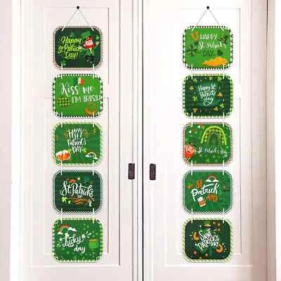 Decoración del Día de San Patricio: 10 pancartas de trébol para festividades interiores/exteriores Foto 1 de 4