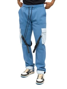 Men's Buckle Strap Jogger Heavy Weight Sweatpants Sports Gym Workout    EP9814 - Picture 1 of 16