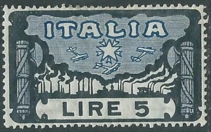 1923 REGNO MARCIA SU ROMA 5 LIRE MH * - RB4 - Picture 1 of 1