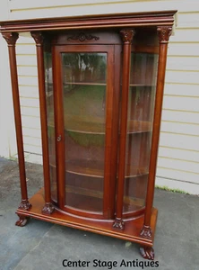 63159  Antique Victorian Mahogany China Cabinet Curio - Picture 1 of 16