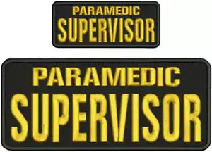 PARAMEDIC SUPERVISOR EMBROIDERY PATCH 10X4 and 5x2 inches Hook on back - Picture 1 of 8