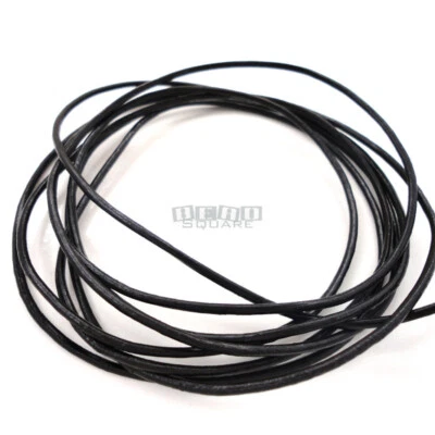 Cordón de cuero redondo genuino para hacer pulsera collar joyería hágalo usted mismo Foto 1 de 2