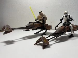 Star Wars POTF Speeder Bike Chase Luke Skywalker & Scout Troop Kenner 1995 Loose - Picture 1 of 22