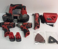 Milwaukee 2429-20 M12 4-Tool Combo Kit Band Saw Drill Driver Impact Multi Tool