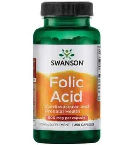 Swanson Folic Acid 800mcg, 250 Capsules - Picture 1 of 2