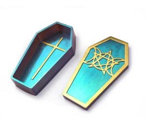 Halloween Coffin Box Wicca Gothic Silicone Mold DIY Resin Craft Epoxy Desk Decor - Picture 1 of 19