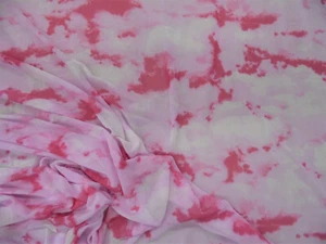 PowerNet Stretch Mesh Nylon Spandex Sheer Printed Pink White Tie Dye Z402 - Picture 1 of 1