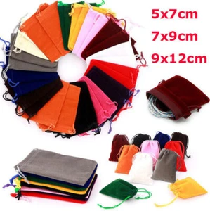 Small Velvet Cloth Drawstring Bags Gift Bag Jewelry Ring Pouch Wedding Favors - Picture 1 of 16