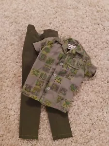 Vintage Barbie 1960s Ken #785 Green Dreamboat Shirt And Olive Green Pants - Picture 1 of 8