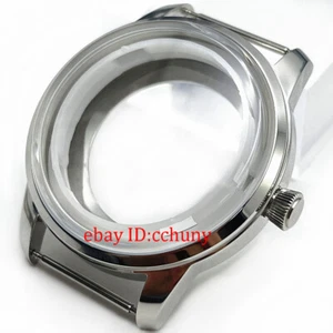 40mm silver watch case sapphire glass fit NH35 automatic movement - Picture 1 of 6