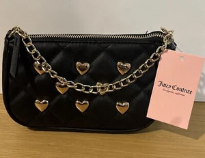Mini Muñequera Cartera Corazón Tachuelas Juicy Couture Negro Regaliz Colorido Amor NUEVO - Imagen 1 de 5