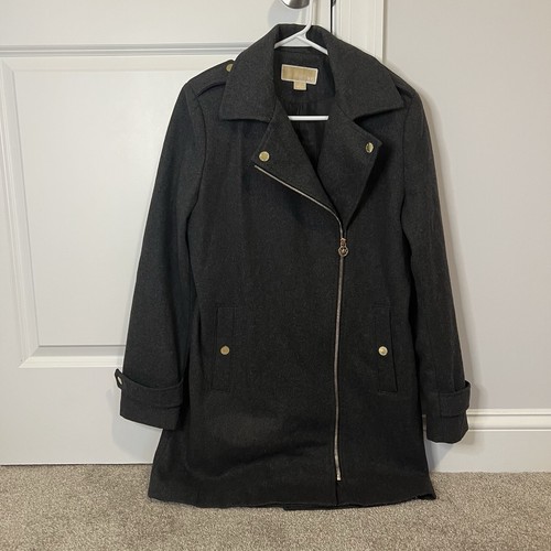 Giacca Michael Kors donna taglia media misto lana soprabito zip intera