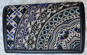 Brighton RANGOLI ORGANIZER schwarze Lederperlentasche Handtasche unverbindliche Preisempfehlung des Herstellers $ 530 NEU - Bild 1 von 7
