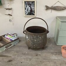 Large Antique Cast Iron Garden Cauldron / Planter