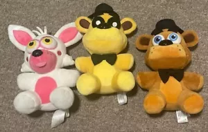 Five Nights at Freddy’s Golden Freddy Fazbear Funtime Foxy Plush 2016 RARE Qty 3 - Picture 1 of 12