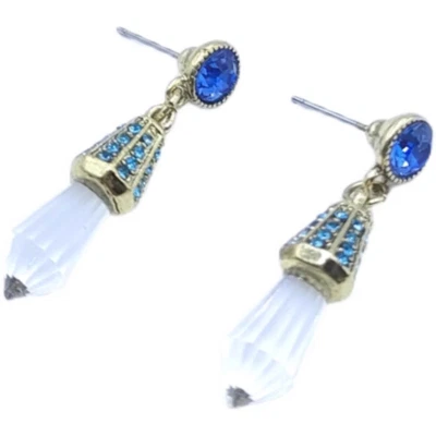 HEIDI DAUS® "Shades Of Sparkle" Icicle Crystal Drop Earrings Signed -White Clear - Image 1 of 3