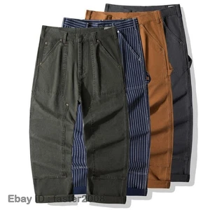 Amekaji WABASH B01 Holzfäller Arbeitshose Eisenbahn gestreift Denim Latzhose Hose - Bild 1 von 45